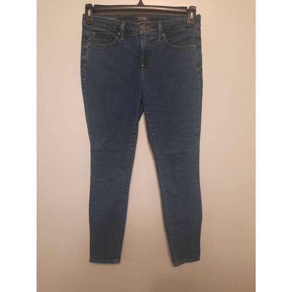 NYDJ Ami Skinny Jeans Womens 2 Blue Denim Cotton Blend Zip Fly - Picture 1 of 5
